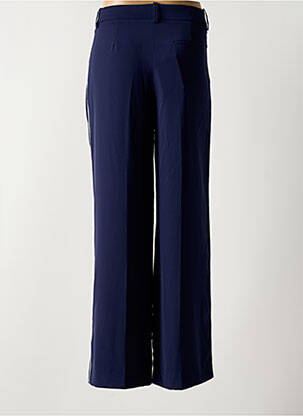 Pantalon droit fermeture zippée sous rabat avec crochet bleu ARTLOVE femme
