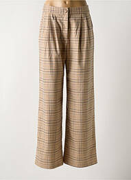 Pantalon droit fermeture zippée sous rabat boutonné beige LA PETITE ETOILE femme