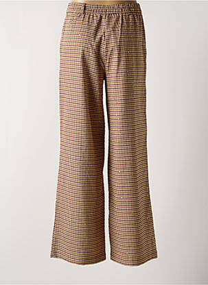 Pantalon droit fermeture zippée sous rabat boutonné beige ANGE femme