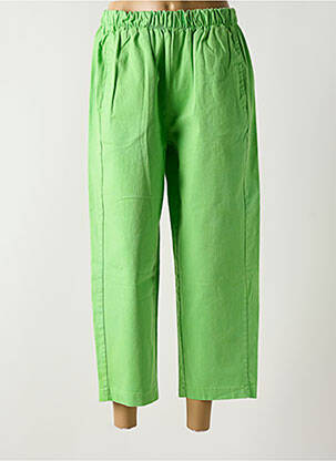 Pantalon 7/8 taille élastique vert INTUITION femme