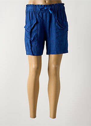 Short coupe droite bleu PAKO LITTO femme