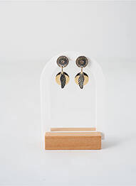Boucles d’oreilles matériaux métal argent SECRET DE CUIR femme