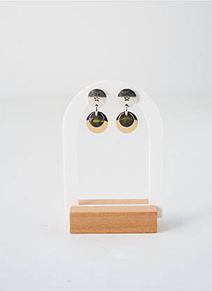 Boucles d’oreilles matériaux métal argent SECRET DE CUIR femme