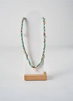 Collier matériaux métal bleu OPALE femme