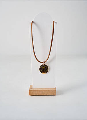 Collier fermeture aimant marron SECRET DE CUIR femme