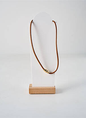 Collier fermeture aimant marron SECRET DE CUIR femme