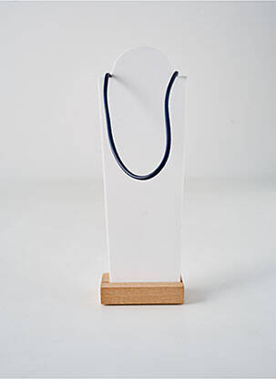 Collier matériaux métal bleu SECRET DE CUIR femme