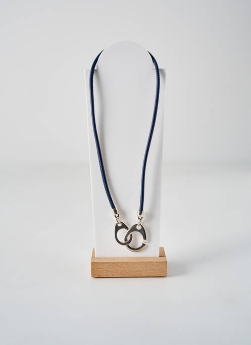 Collier bleu SECRET DE CUIR pour femme