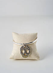 Bracelet Jonc argent SECRET DE CUIR pour femme seconde vue