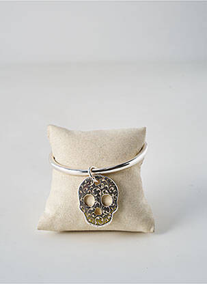 Bracelet Jonc argent SECRET DE CUIR pour femme