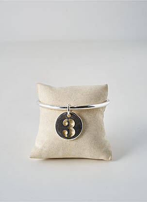 Bracelet Jonc argent SECRET DE CUIR pour femme