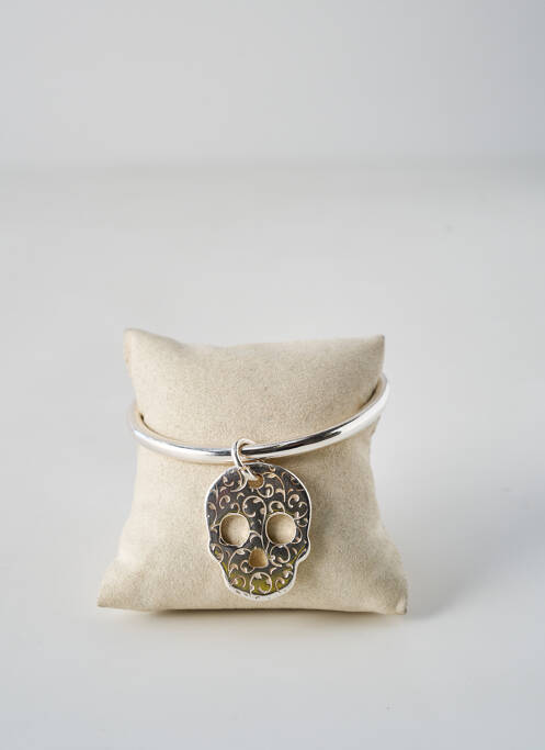 Bracelet Jonc argent SECRET DE CUIR pour femme