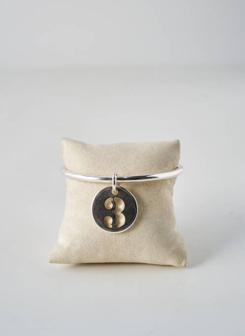 Bracelet Jonc argent SECRET DE CUIR pour femme