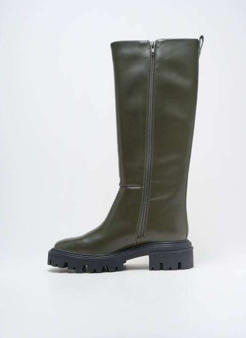 Bottes matière lisse talon de 4 à 6cm vert VANESSA WU femme