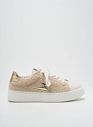 Baskets tissage satiné talon de 4 à 6cm beige VANESSA WU femme