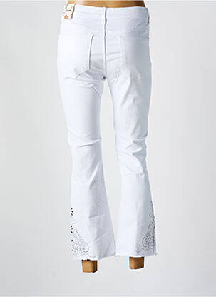 Pantalon 7/8 fermeture zippée sous rabat boutonné blanc ONADO femme