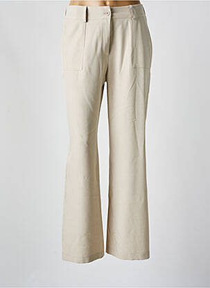 Pantalon droit taille élastique beige HALOGENE femme