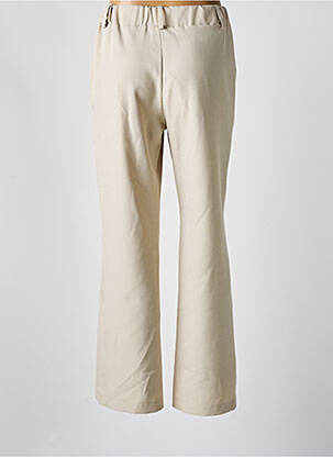 Pantalon droit taille élastique beige HALOGENE femme