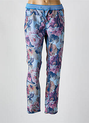 Pantalon slim taille élastique bleu ONADO femme