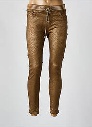 Pantalon slim taille élastique or ONADO femme