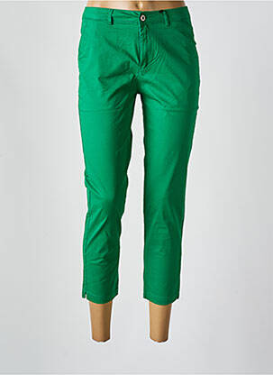 Pantalon 7/8 fermeture zippée sous rabat boutonné vert SARAH JOHN femme