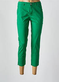 Pantalon 7/8 fermeture zippée sous rabat boutonné vert SARAH JOHN femme