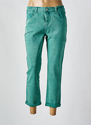 Pantalon 7/8 fermeture zippée sous rabat boutonné vert SARAH JOHN femme