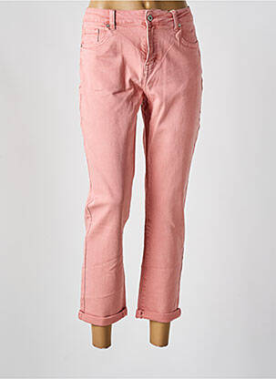Pantalon 7/8 fermeture zippée sous rabat boutonné rose SARAH JOHN femme