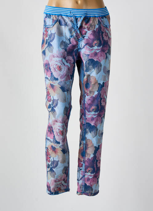Pantalon slim taille élastique bleu ONADO femme