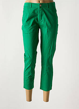 Pantalon 7/8 fermeture zippée sous rabat boutonné vert SARAH JOHN femme