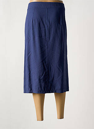 Jupe mi-longue coupe droite bleu HALOGENE femme