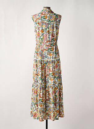 Robe longue manches courtes manches courtes vert ANGE femme