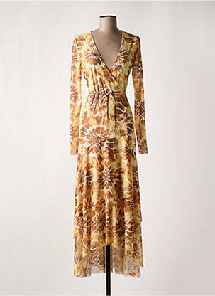 Robe longue manches longues manches longues orange CHOKLATE femme