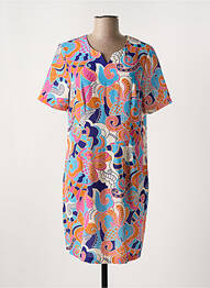 Robe courte manches courtes manches courtes bleu ELEANE femme