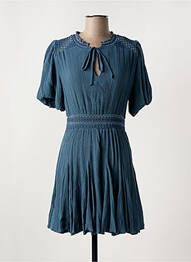 Robe courte manches courtes manches courtes bleu ANGE femme