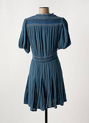 Robe courte manches courtes manches courtes bleu ANGE femme