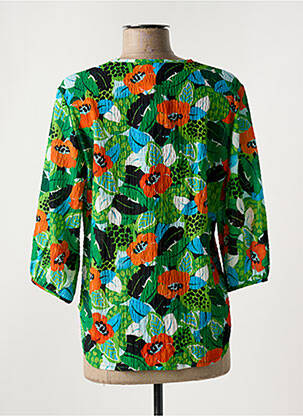 Blouse imprimé fantaisie manches 3/4 vert ELEANE femme