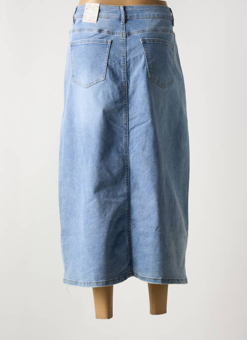 Jupe longue coupe droite bleu ONADO femme