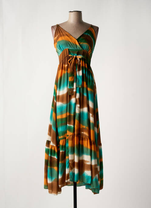 Robe mi-longue marron ANGE pour femme