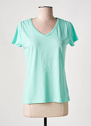T-shirt col v manches courtes bleu clair FELINO femme