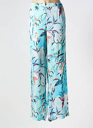 Pantalon large coupe fluide taille normale bleu PAZ TORRAS femme