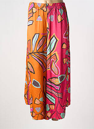 Pantalon large tissage popeline taille normale orange G!OZE femme