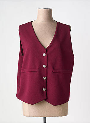 Gilet sans manche coupe droite rouge JORGIE PARIS femme
