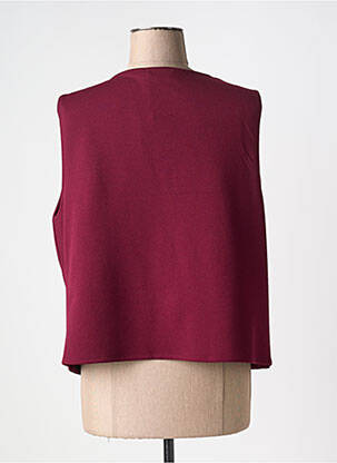 Gilet sans manche coupe droite rouge JORGIE PARIS femme