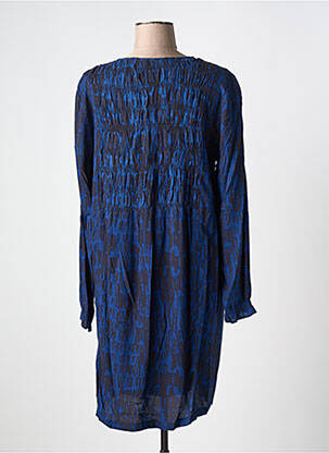 Robe mi-longue imprimé fantaisie manches longues bleu CISO femme
