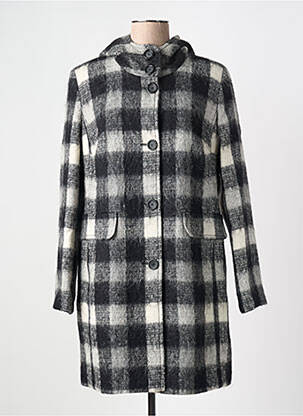 Manteau long coupe cintrée a capuche noir BARBARA LEBEK femme