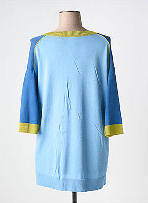 Pull col v manches 3/4 bleu WNT COLLECTION femme