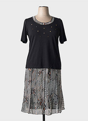 Ensemble jupe coupe fluide noir TELMAIL femme