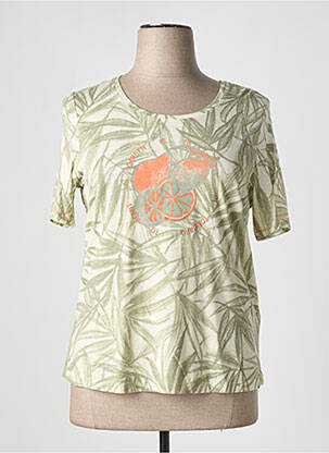 T-shirt imprimé fantaisie manches courtes vert BARBARA LEBEK femme