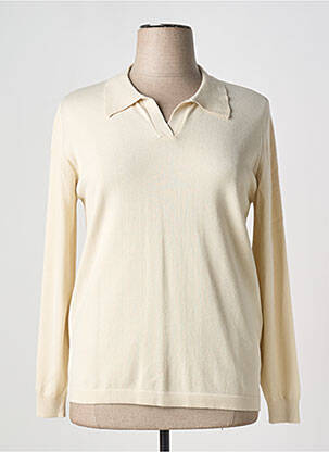 Pull coupe cintrée manches longues beige BARBARA LEBEK femme